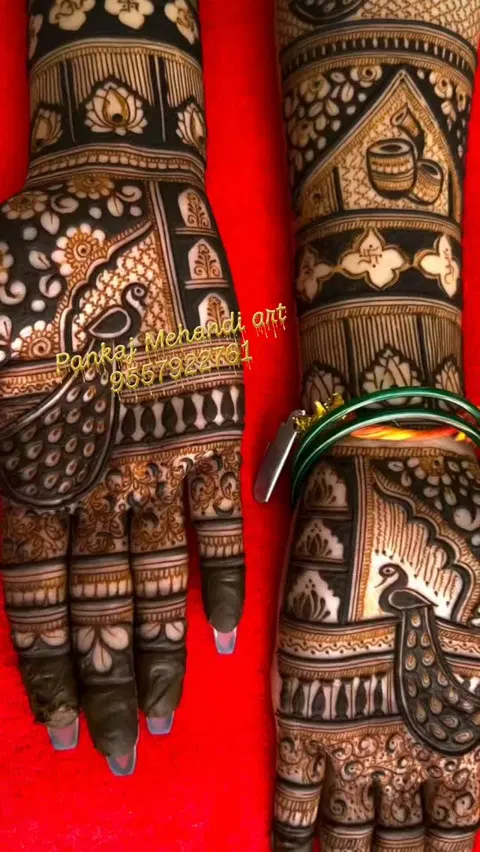 aesthetic figure back hand mehndi design