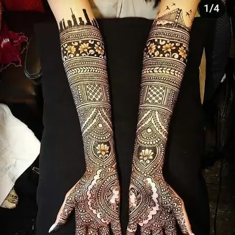 figure full hand mehndi design