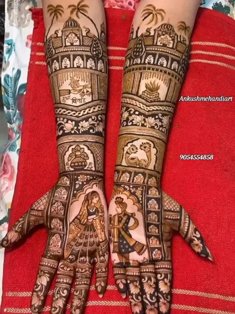 figure full hand mehndi design