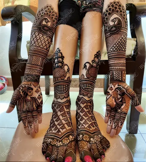figure foot mehndi design