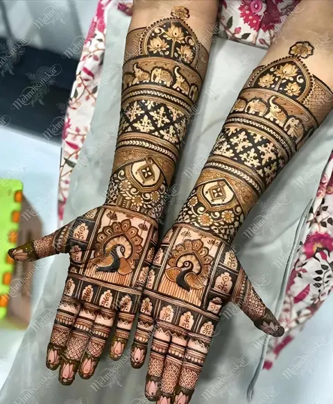 figure full hand mehndi design