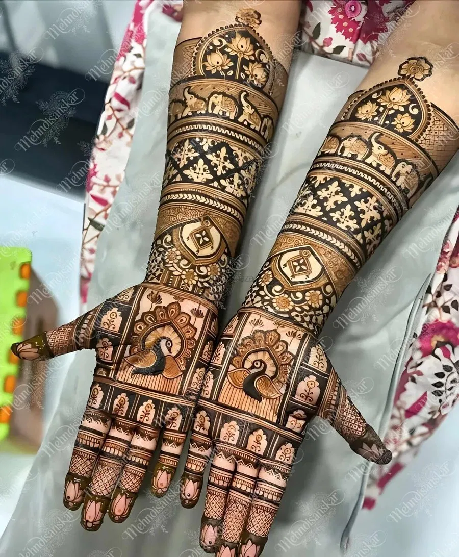 Full Hand Mehndi Design with Figures