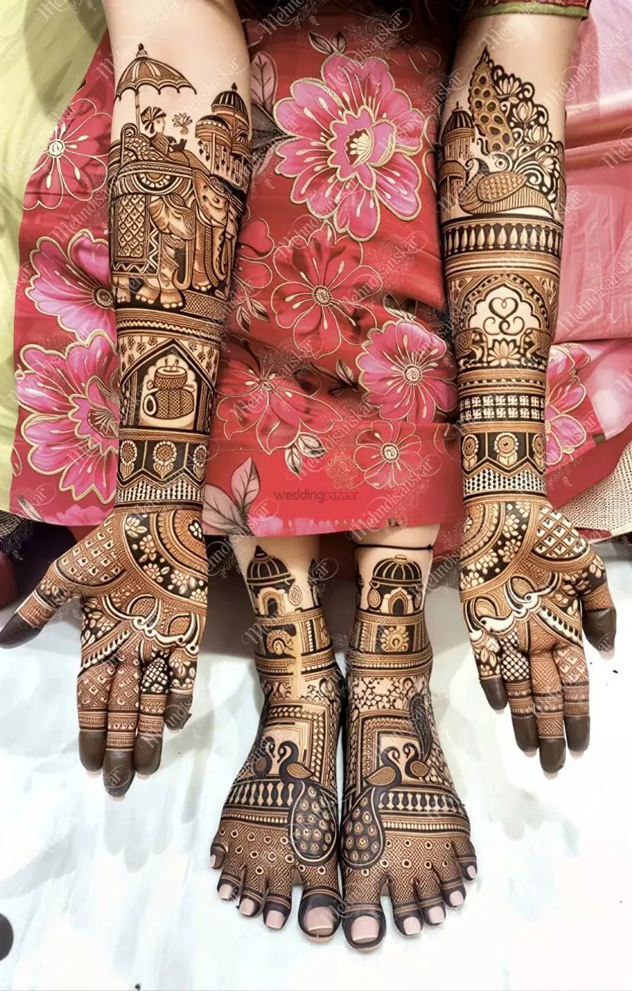 Back Hand Mehndi Design with Figures