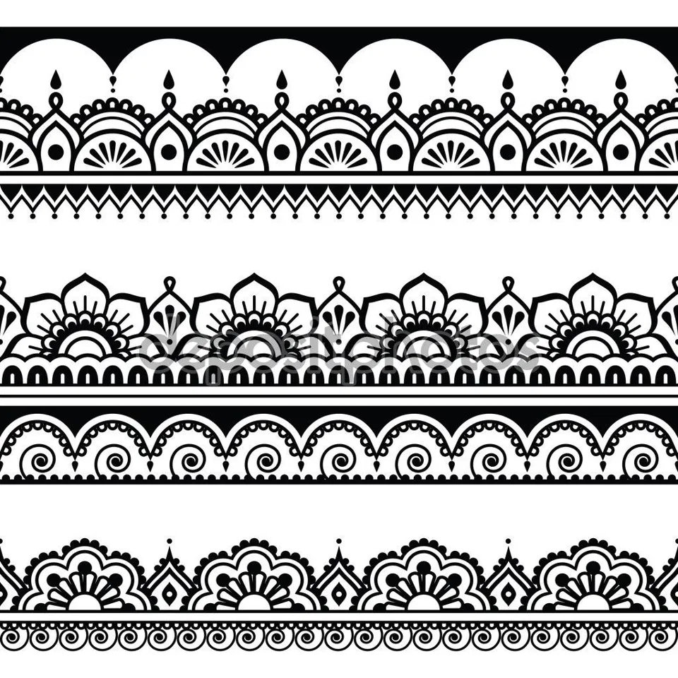 Indian Mehndi Design with Gol Tikki and Hearts
