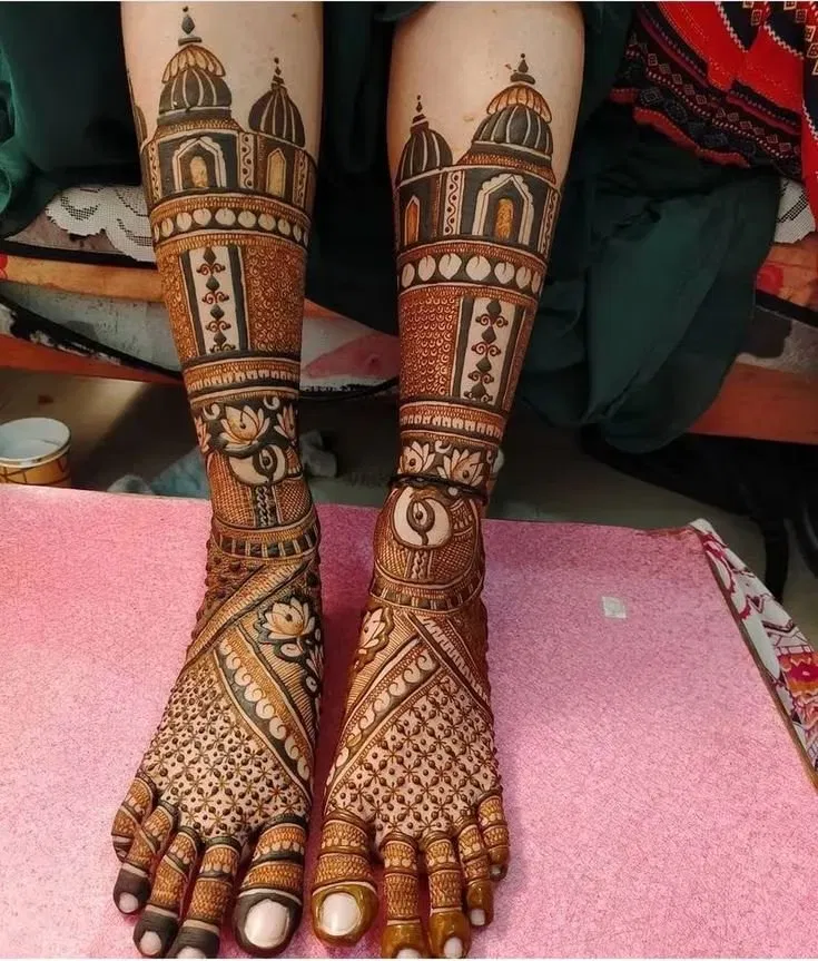 Back Hand Mehndi Design with Figures
