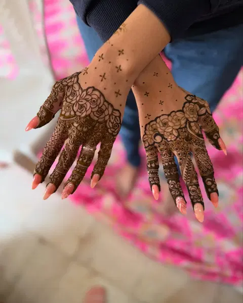 aesthetic back hand mehndi design
