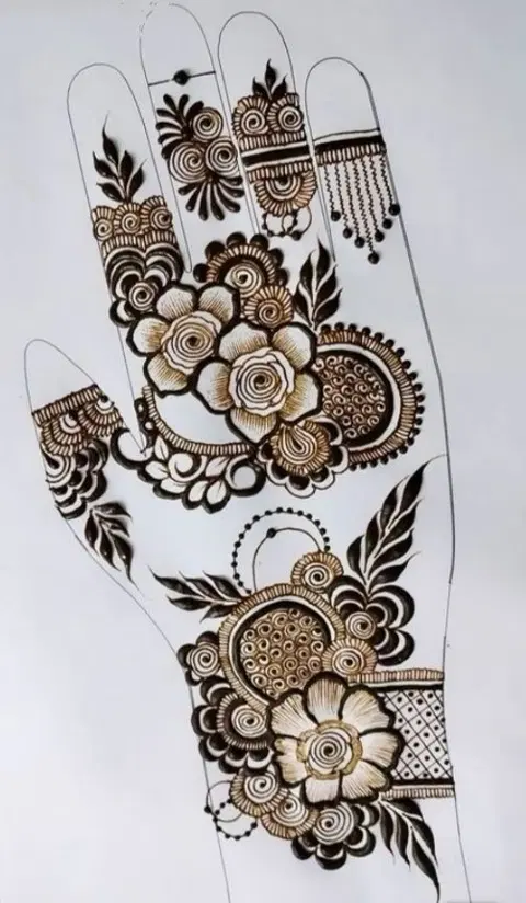 arabic dubai flower front hand mehndi design