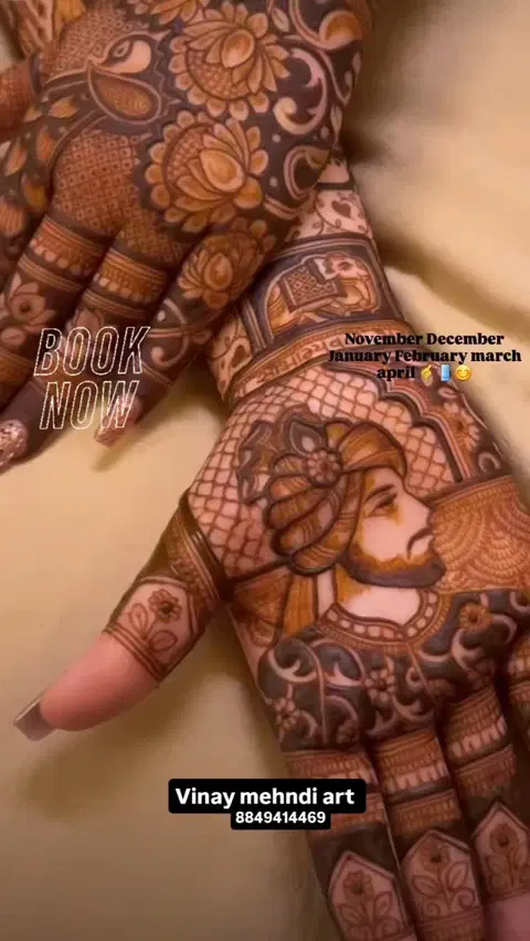 bridal figure front hand mehndi design
