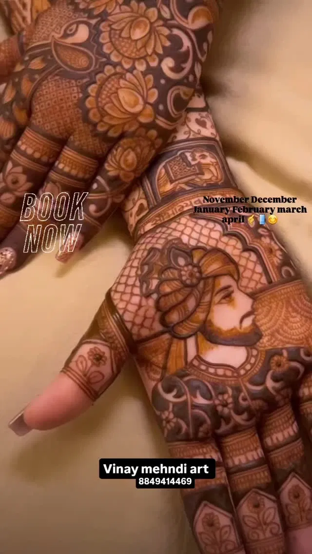 Bridal Front Hand Mehndi Design with Figures (42)