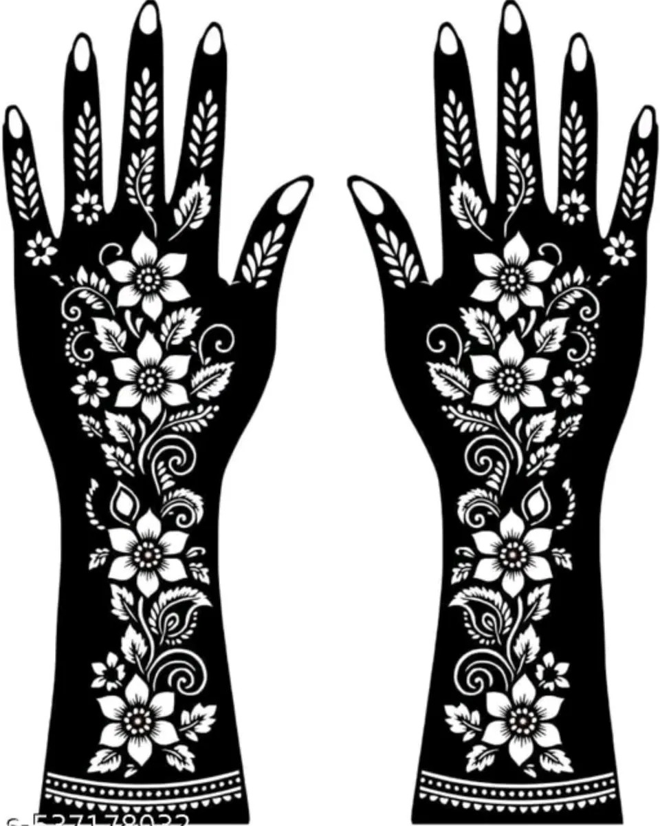 Arabic Mehndi Design with Flowers