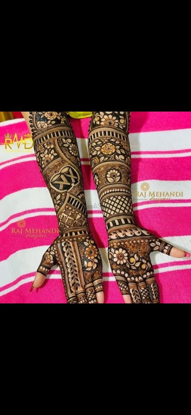 Back Hand Mehndi Design with Figures and Hearts (8)