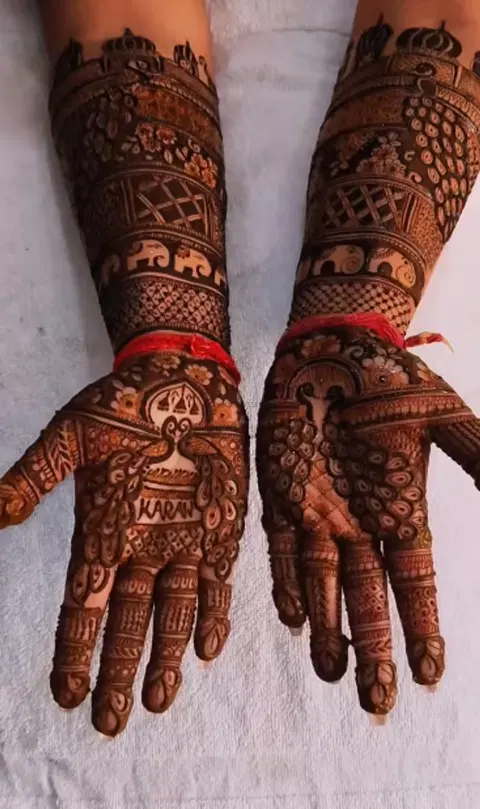 figure front hand mehndi design