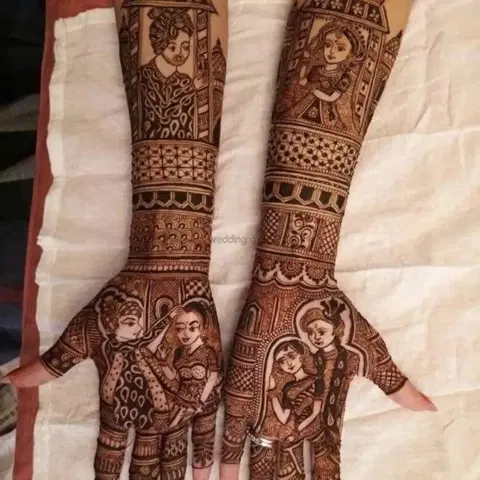 figure full hand mehndi design