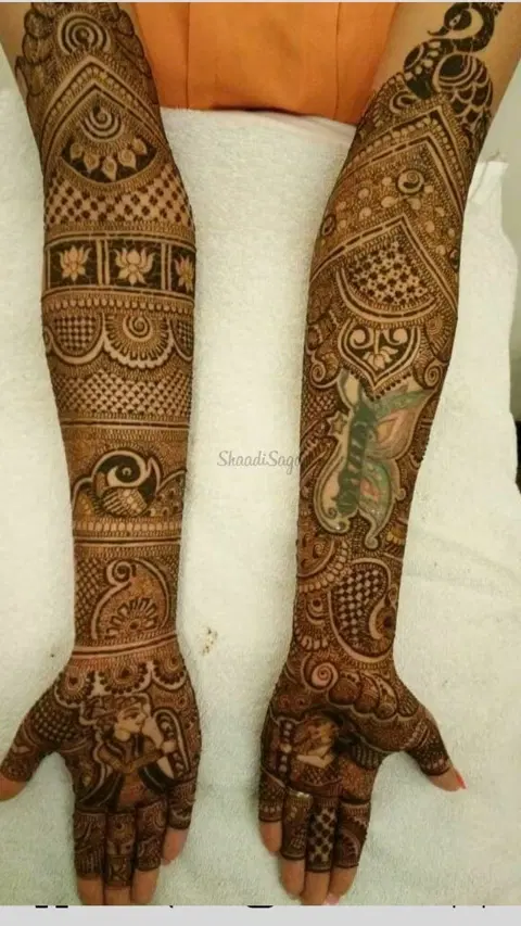 figure full hand mehndi design