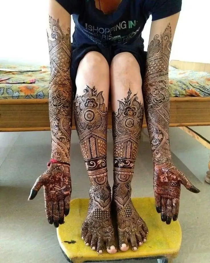 Front Hand Mehndi Design with Figures