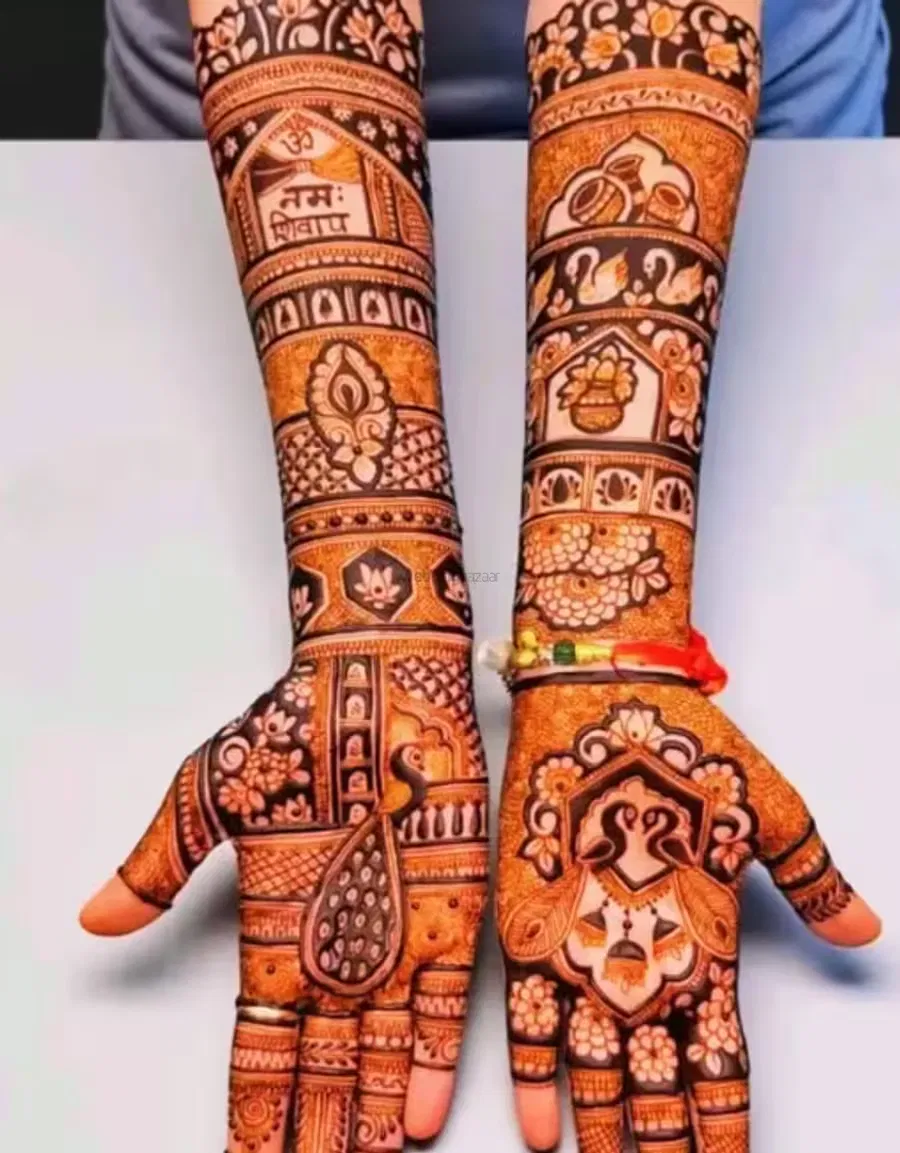 Full Hand Mehndi Design with Figures