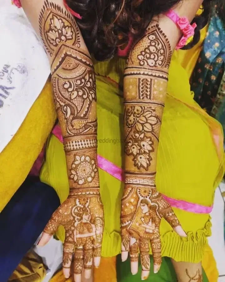 Front Hand Mehndi Design with Figures