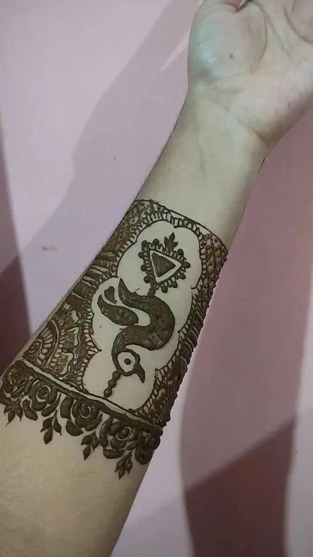 Full Hand Mehndi Design with Peacock