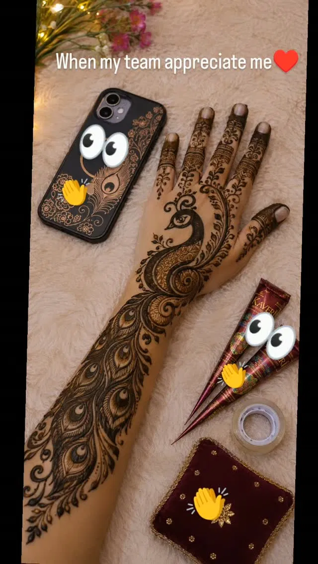 Mehndi Design with Peacock