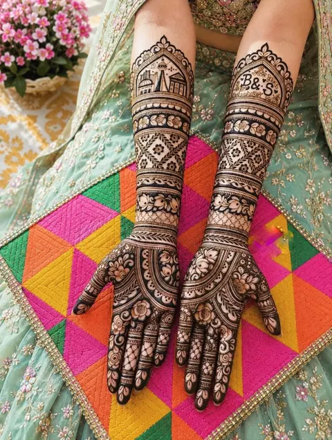 front hand mehndi design