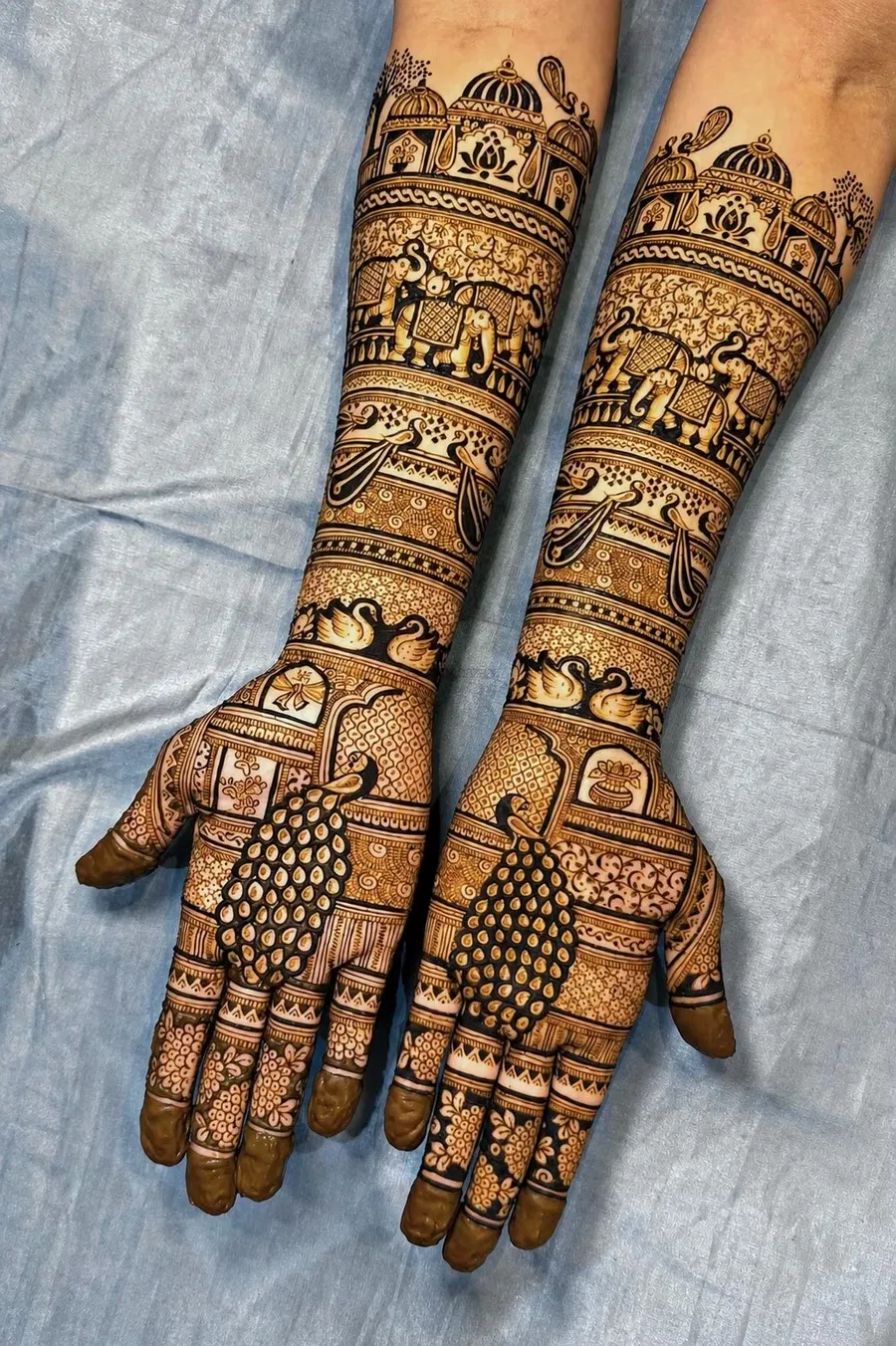 Heavy Back Hand Mehndi Design with Figures