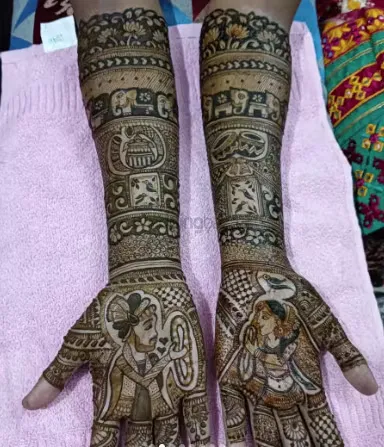 Full Hand Mehndi Design with Figures