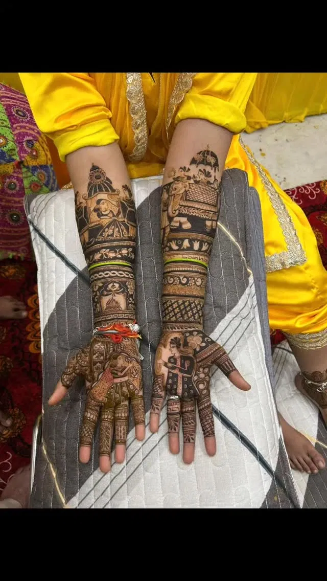 Full Hand Mehndi Design with Figures