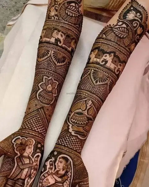 figure full hand mehndi design