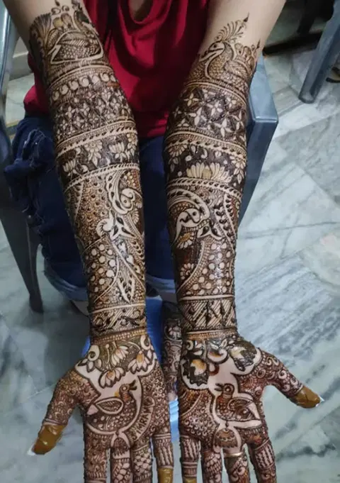 figure full hand mehndi design
