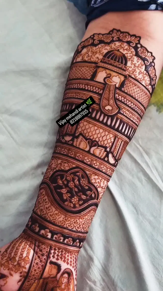 Arabic Bridal Full Hand Mehndi Design