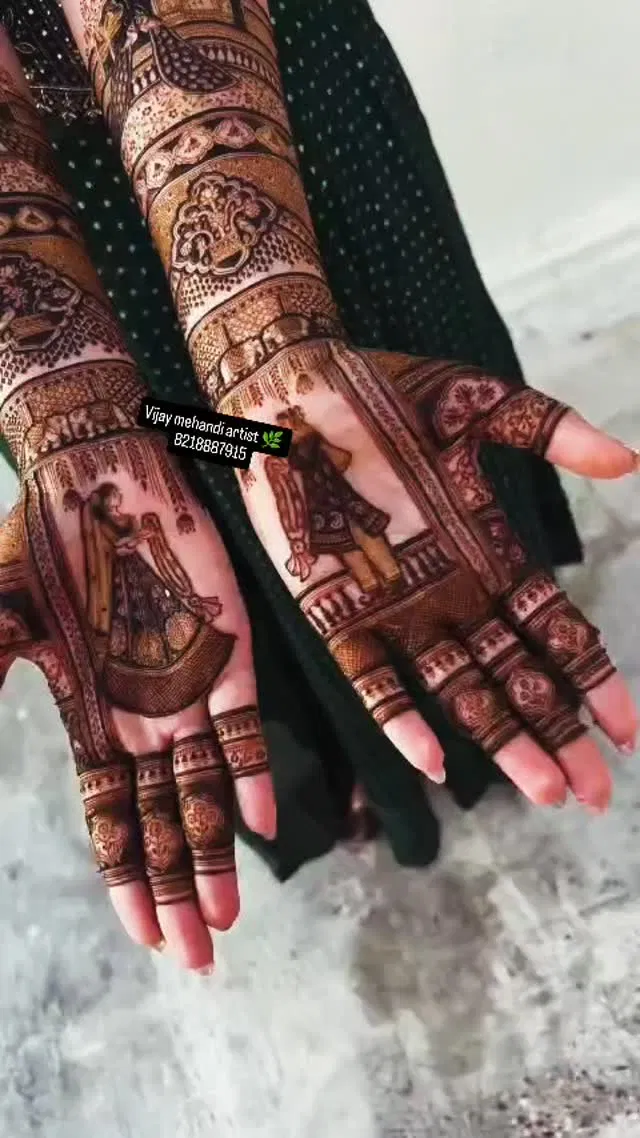Arabic Bridal Front Hand Mehndi Design with Figures (11)