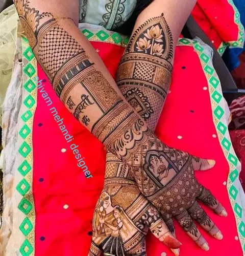 figure front hand mehndi design