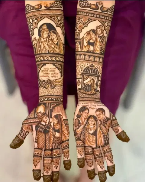 figure full hand mehndi design