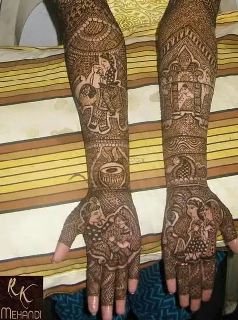 figure front hand mehndi design
