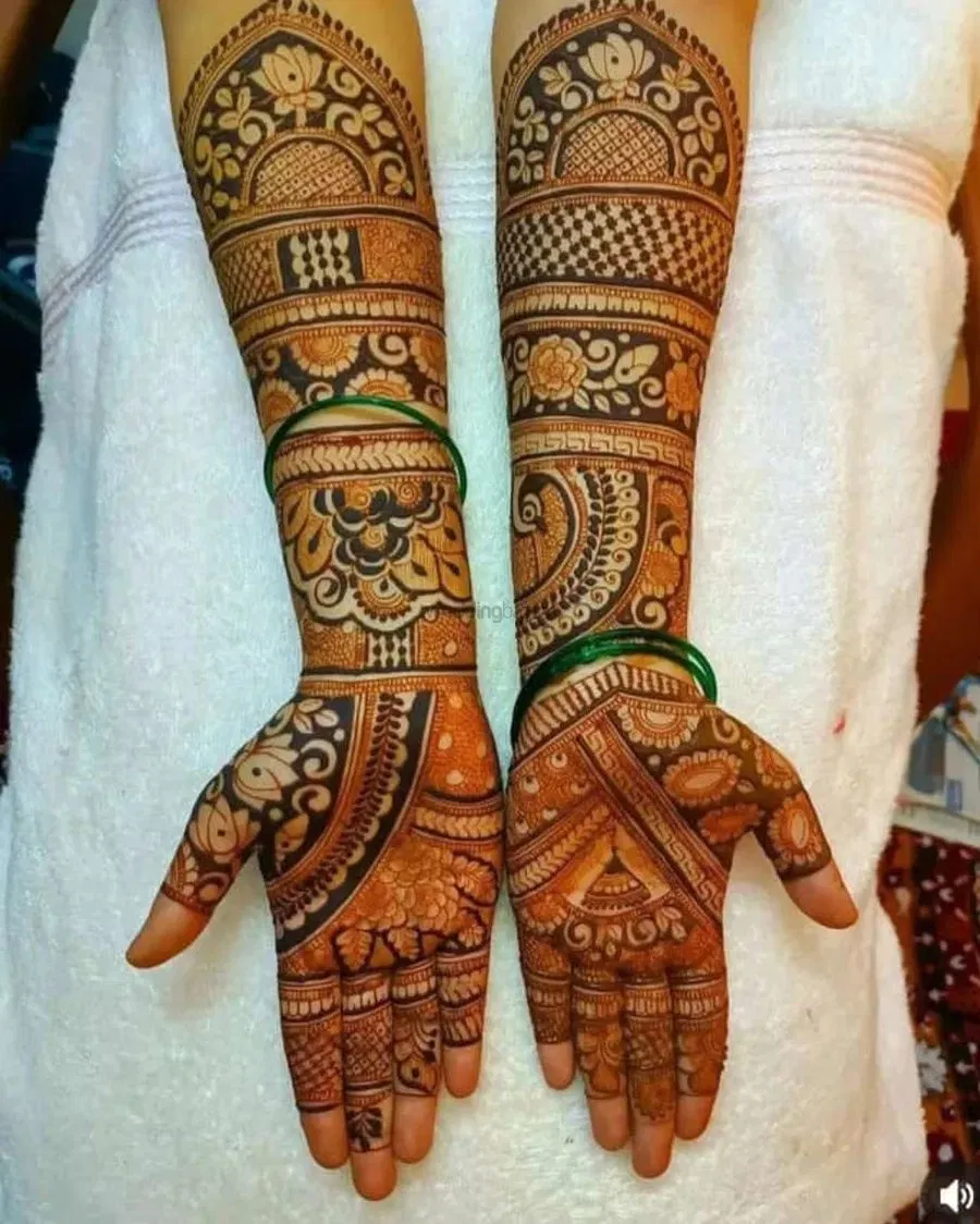 Back Hand Mehndi Design with Figures