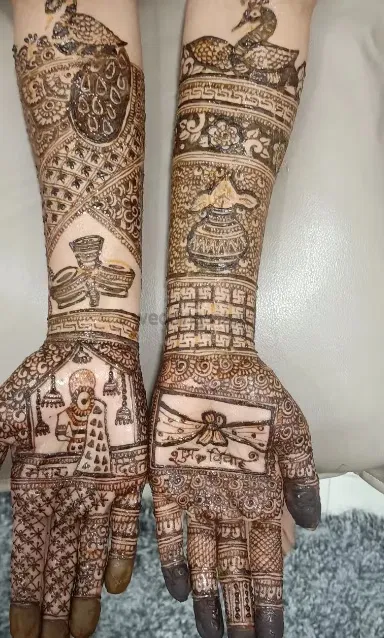 Heavy Full Hand Mehndi Design with Figures (5)