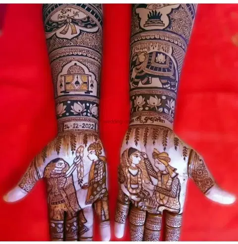 figure full hand mehndi design