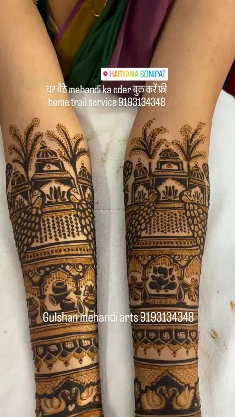 figure full hand mehndi design