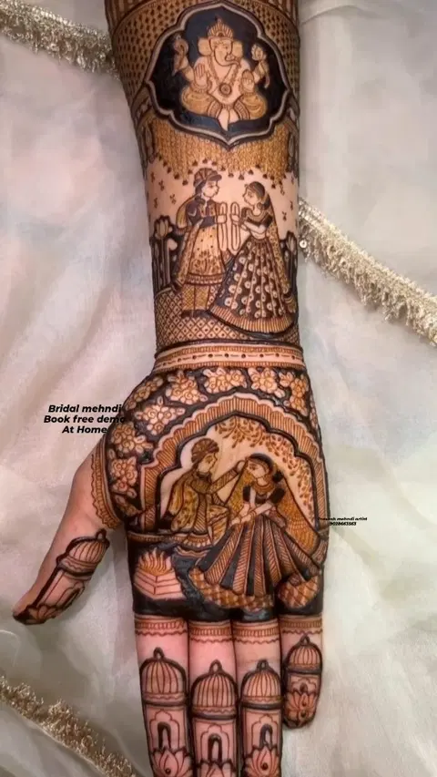 figure full hand mehndi design
