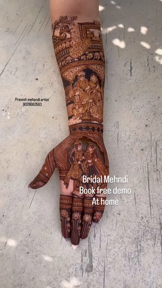 Full Hand Mehndi Design with Figures