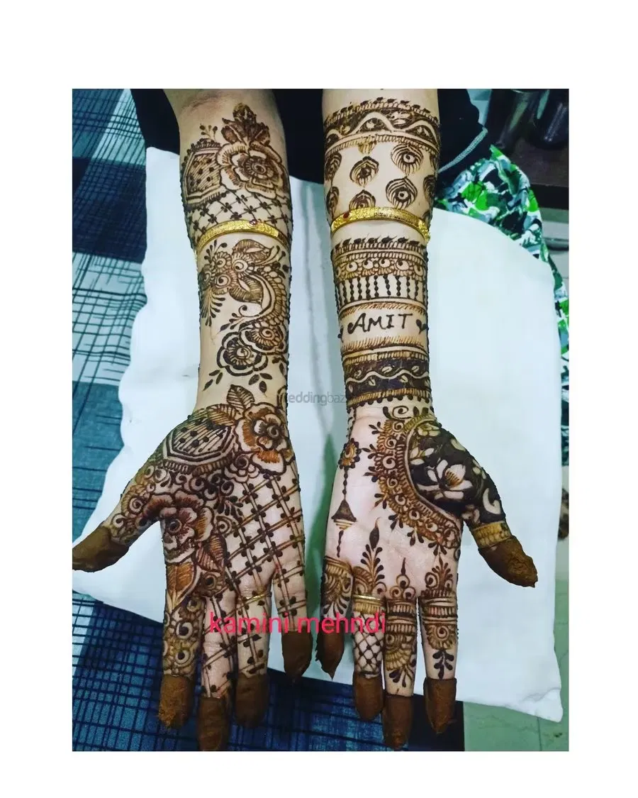 Back Hand Mehndi Design with Figures