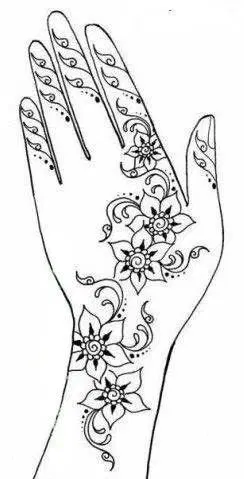 simple circle arm mehndi design