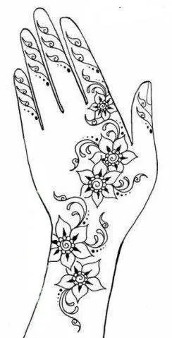 Simple Arm Mehndi Design with Gol Tikki and Flowers