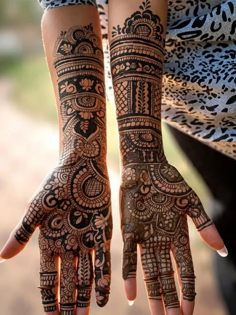 Full Hand Mehndi Design with Figures