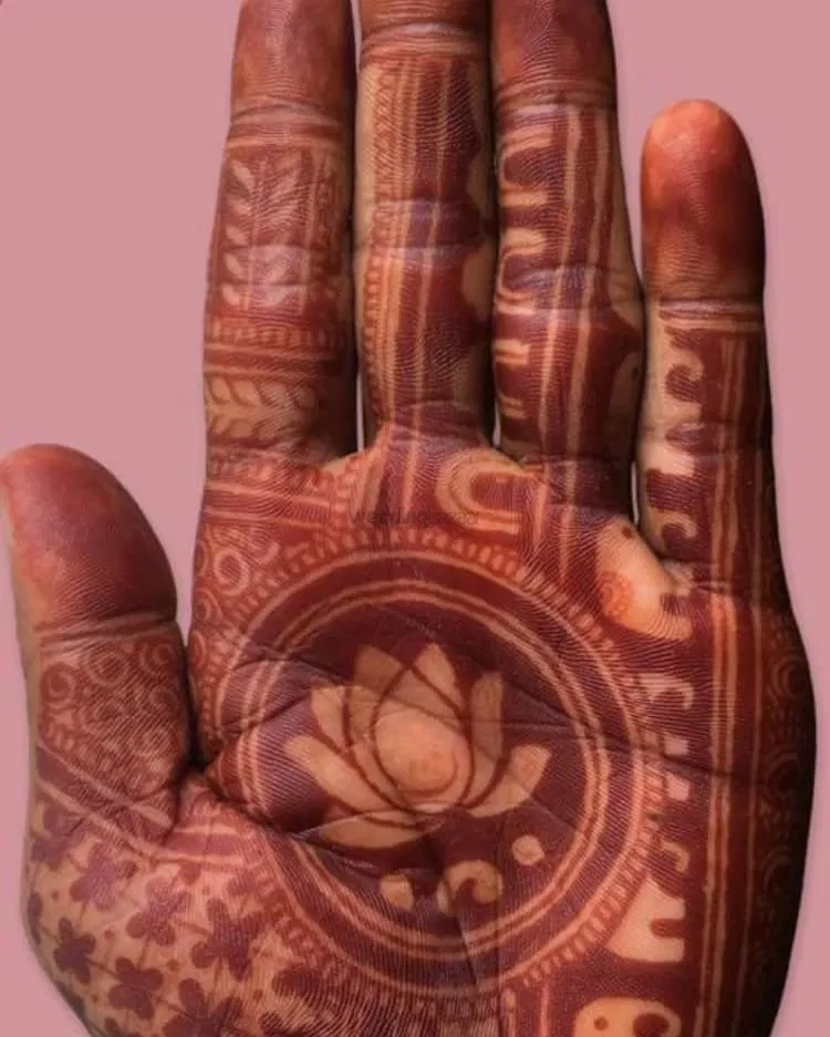 Simple Front Hand Mehndi Design with Lotus