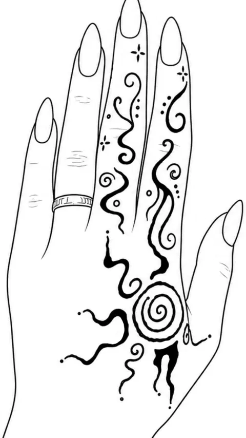 simple circle front hand mehndi design