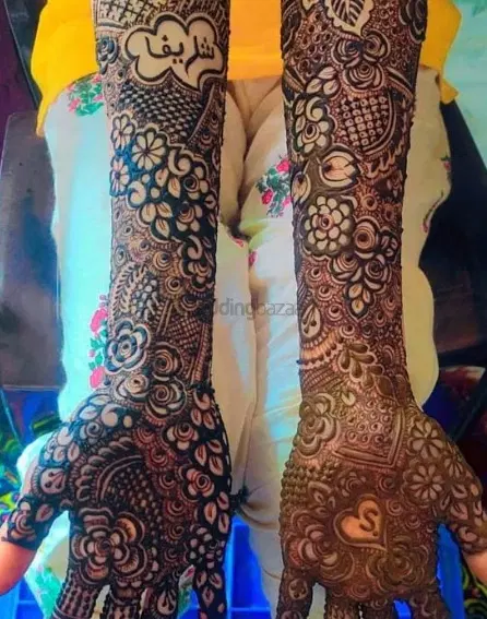 figure full hand mehndi design
