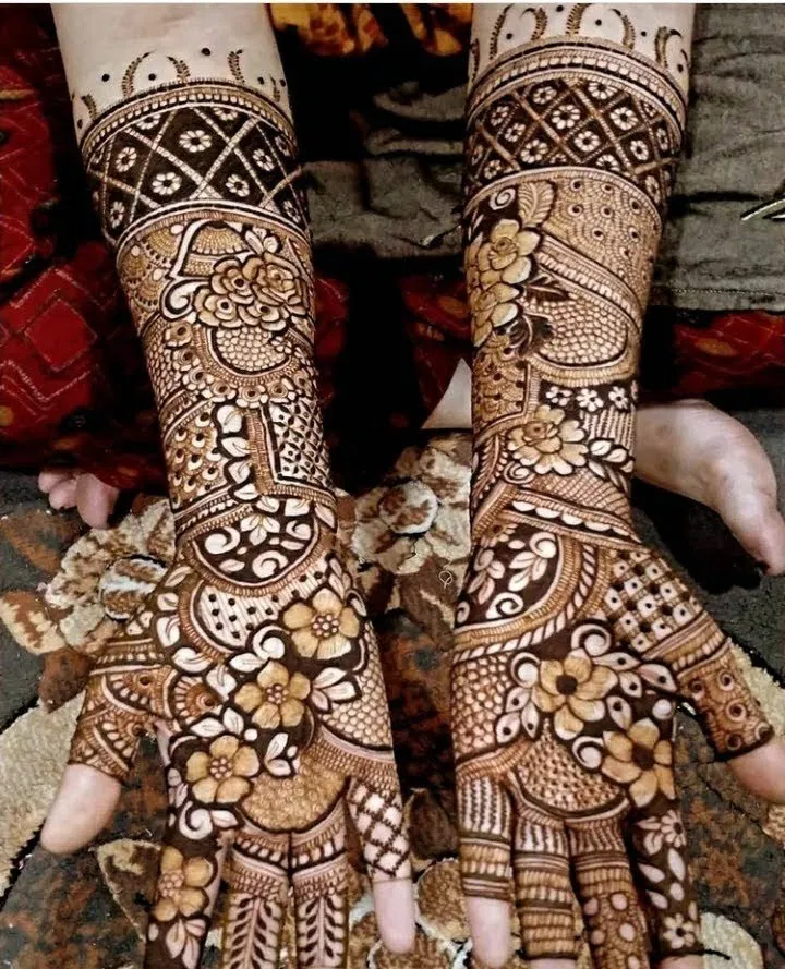 Full Hand Mehndi Design with Figures