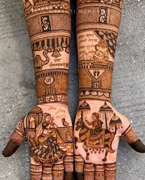 figure front hand mehndi design