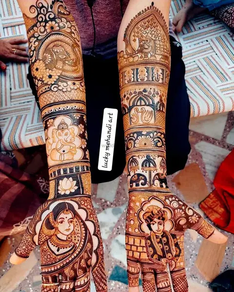 figure full hand mehndi design